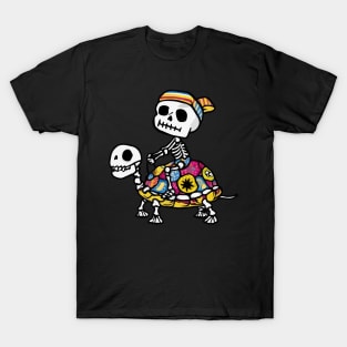 Skeleton Riding Turtle T-Shirt